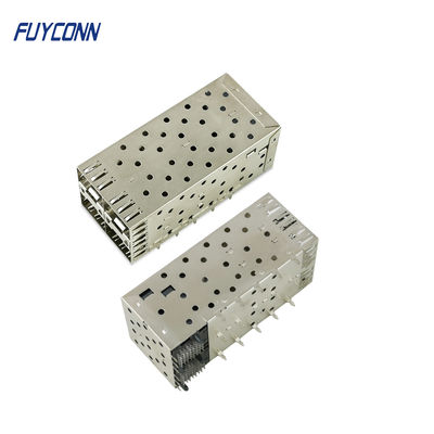 2x2 Ports 80Pin Female SFP Connector with Light Pipe