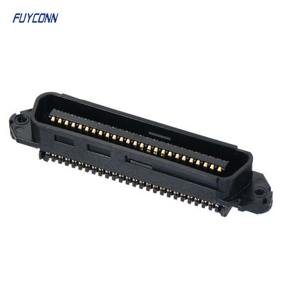 TE 229974-1 Заменяемый разъем, 50 / 64-контактный D-образный разъем, вилка, кабель-кабель, кабельный монтаж (свободный подвес), межцентровое расстояние 2,16 мм [.085 дюйма], стыковочные разъемы CHAMP