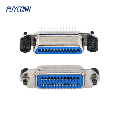 PCB 2.16mm Centronics соединителя мужчины 24pin IEEE488 по вертикали с черными винтами